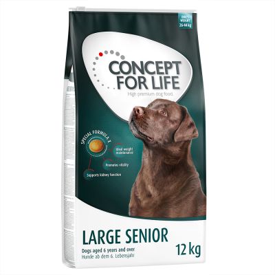 Alimentação do rottweiler: embalagem de ração Concept for life large senior